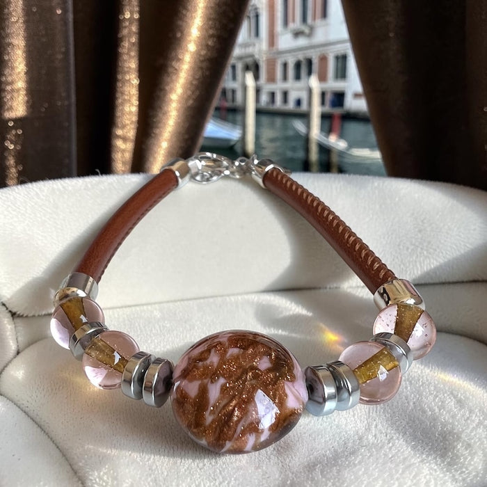 NEW! Cortona Marrone — Murano glass bracelet | Bella Murano