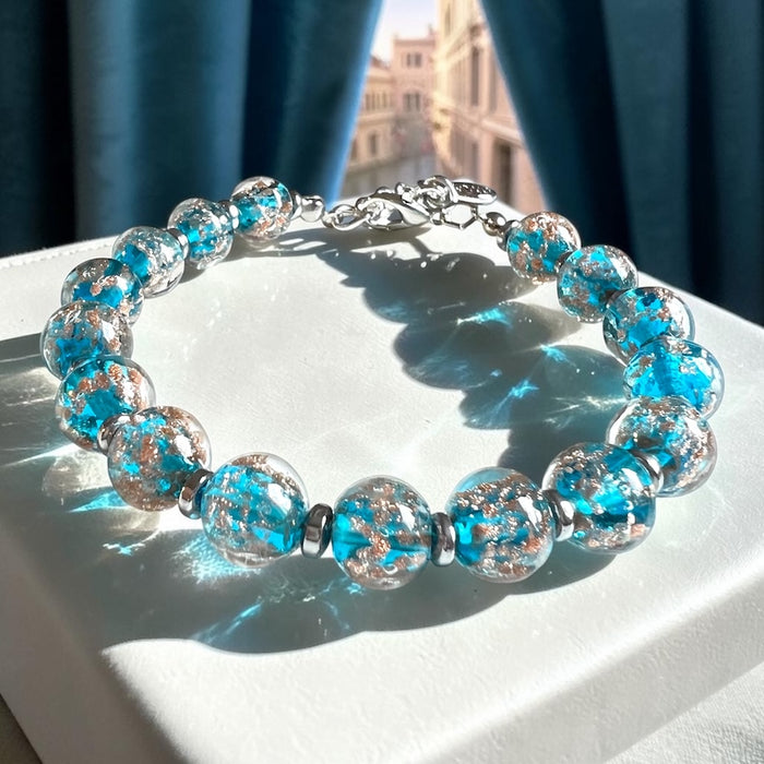 Murano glas armband 'Palermo' Cielo Blu