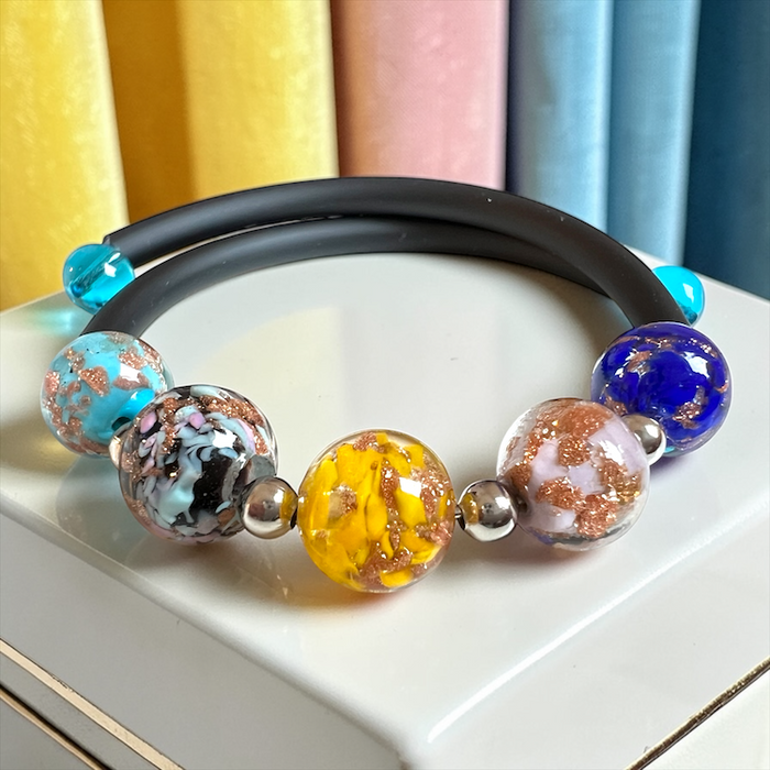 Murano glass bracelet 'Assisi' Blu