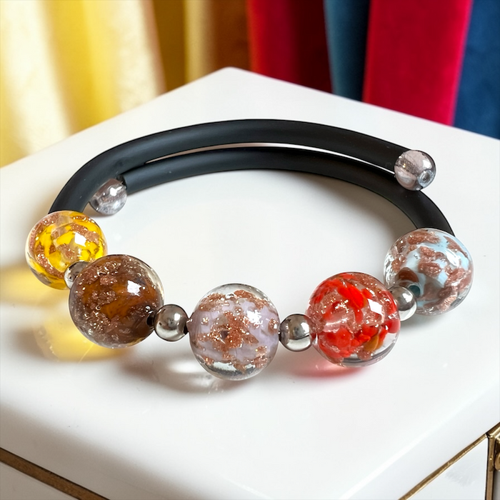 Murano glass bracelet 'Assisi' Turchese