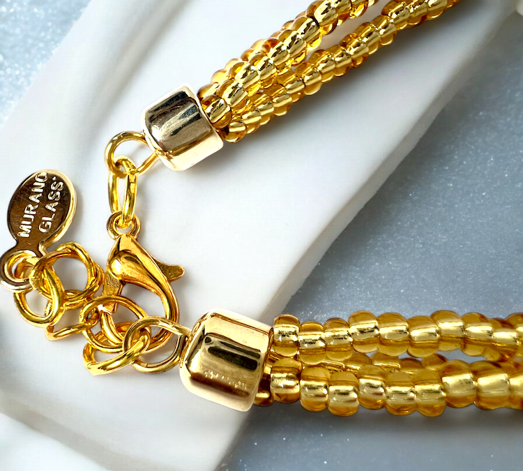 Murano glas armband Bergamo oro - handgemaakt goud Venetiaans glas