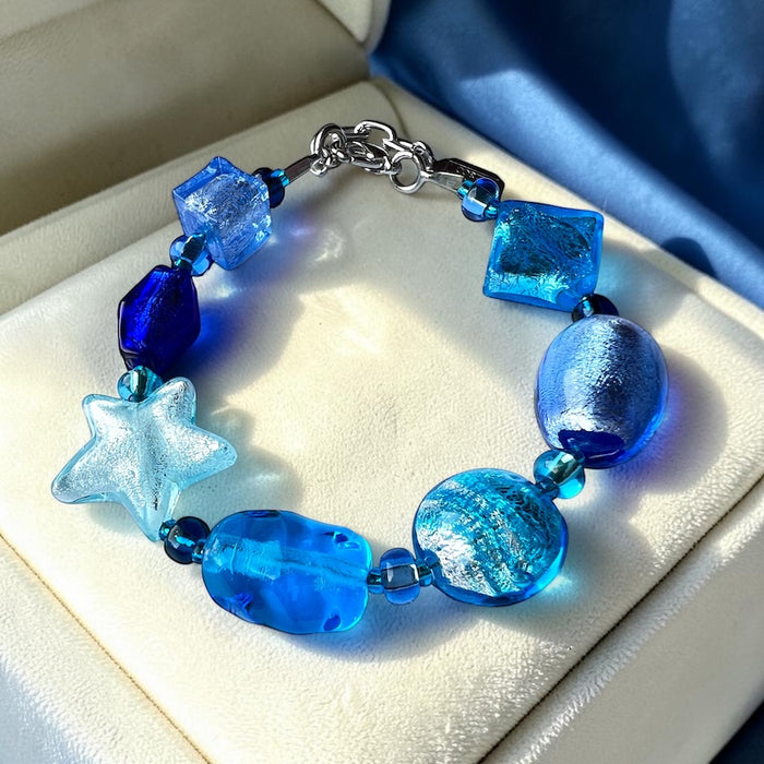 Murano glass bracelet 'Cinque Terre' Aqua