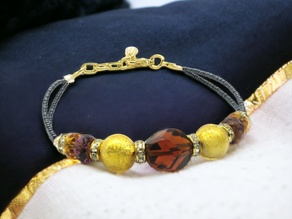 Murano glas armband Padua marrone - handgemaakt bruin Venetiaans glas