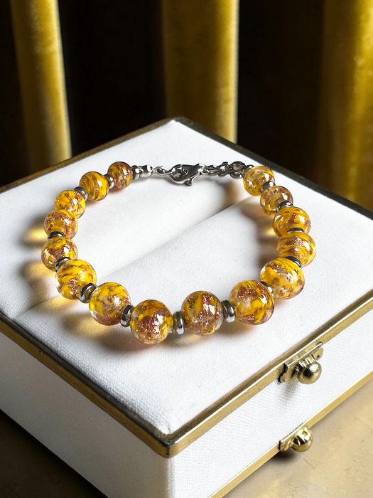 Murano glass bracelet 'Palermo' Giallo Senape