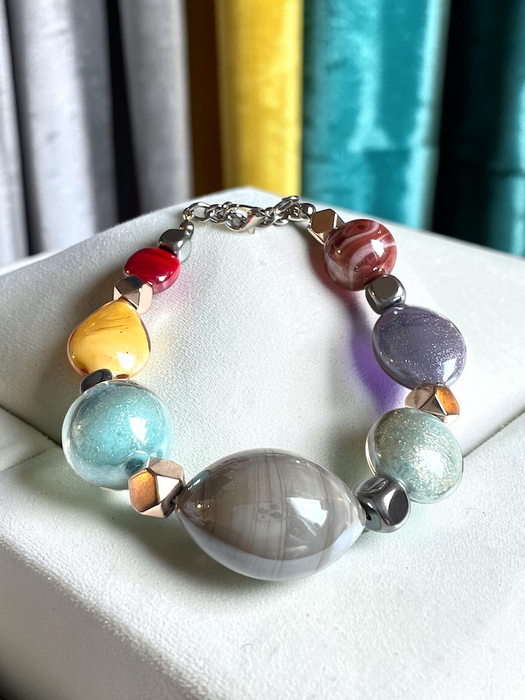 NEW! - Jewelry set 'Napoli' – handmade Murano glass with 24k gold