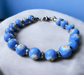 Murano glas armband San Remo azzurro - handgemaakt blauw Venetiaans glas van Corte Murrina