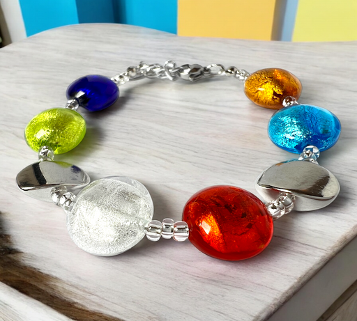 Murano glas armband Sienna multicolore - handgemaakt kleurrijk Venetiaans glas