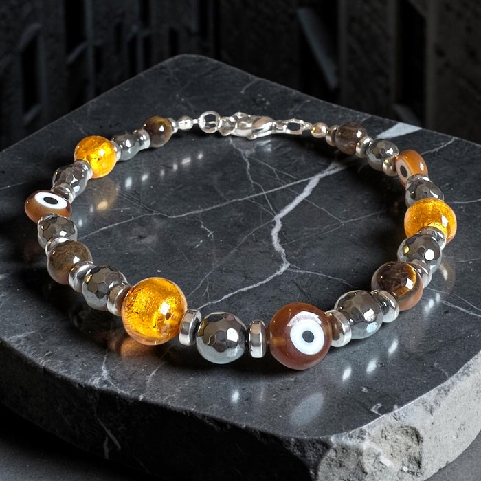 NEU! Carrara Ambra – Herrenarmband aus Muranoglas | Bella Murano