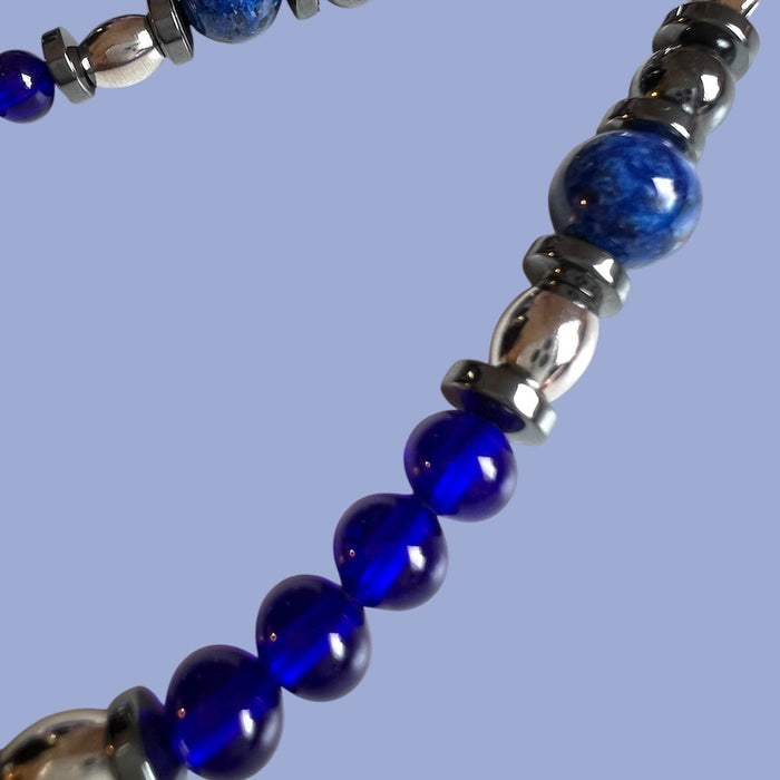 NEU! Carrara Blu Cobalto – Herrenarmband aus Muranoglas | Bella Murano