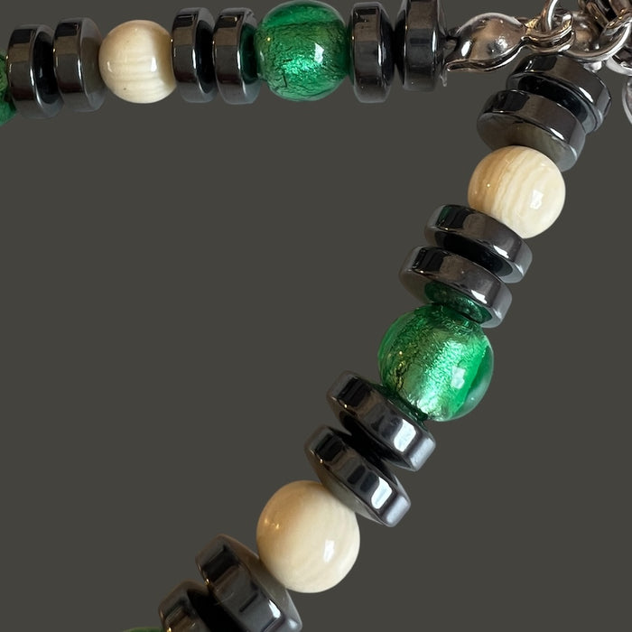 NEW! Carrara Foresta — Murano glass men's bracelet | Bella Murano