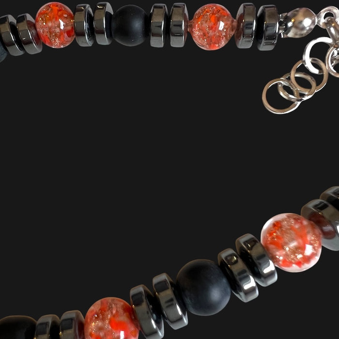 NEW! Carrara Vulcano — Murano glass men's bracelet | Bella Murano