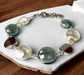 Murano glas armband Sienna bianco argento - handgemaakt wit Venetiaans glas met sterling zilver