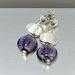 Murano glazen oorbellen Sienna in violet met sterling zilver, handgemaakt Venetiaans glas met paarse tint