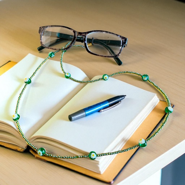 Murano eyeglass cord 'Cordina occhiali' Green