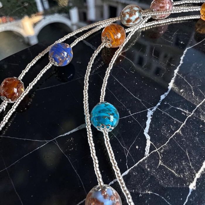 Halskette aus Muranoglas 'Novara' Mehrfarbig