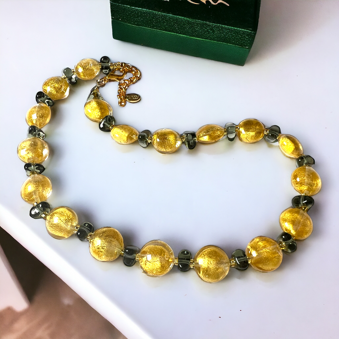 Murano glas halsketting Bologna multicolor handgemaakt Venetiaans glas