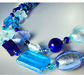 Murano glas halsketting Cinque Terre aqua blauw handgemaakt Venetiaans glas