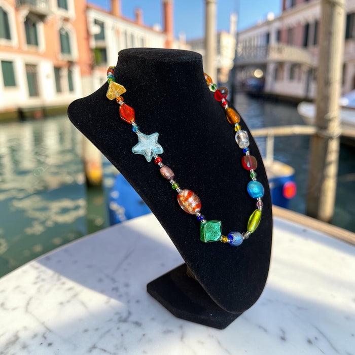 Halskette aus Muranoglas 'Cinque Terre' Mehrfarbig