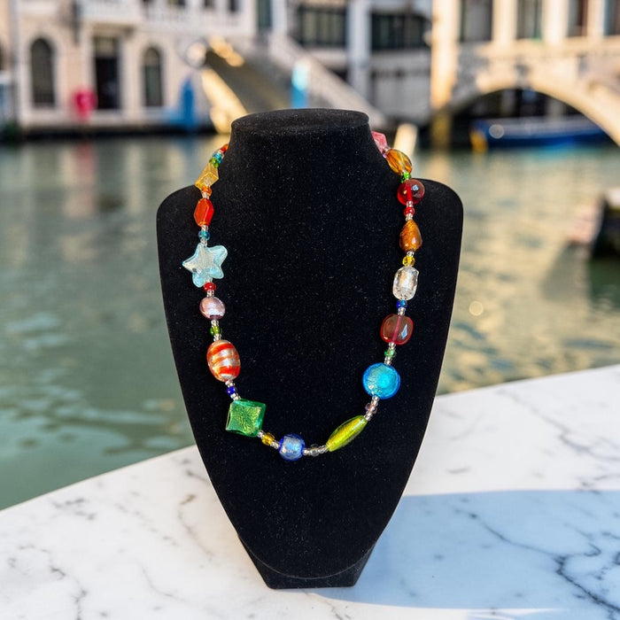 Halskette aus Muranoglas 'Cinque Terre' Mehrfarbig