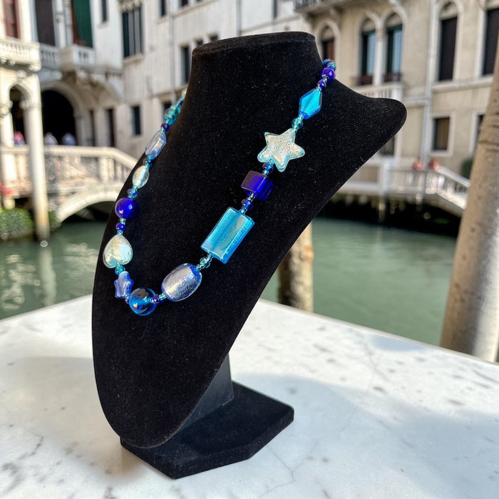 Murano glass necklace 'Cinque Terre' Aqua