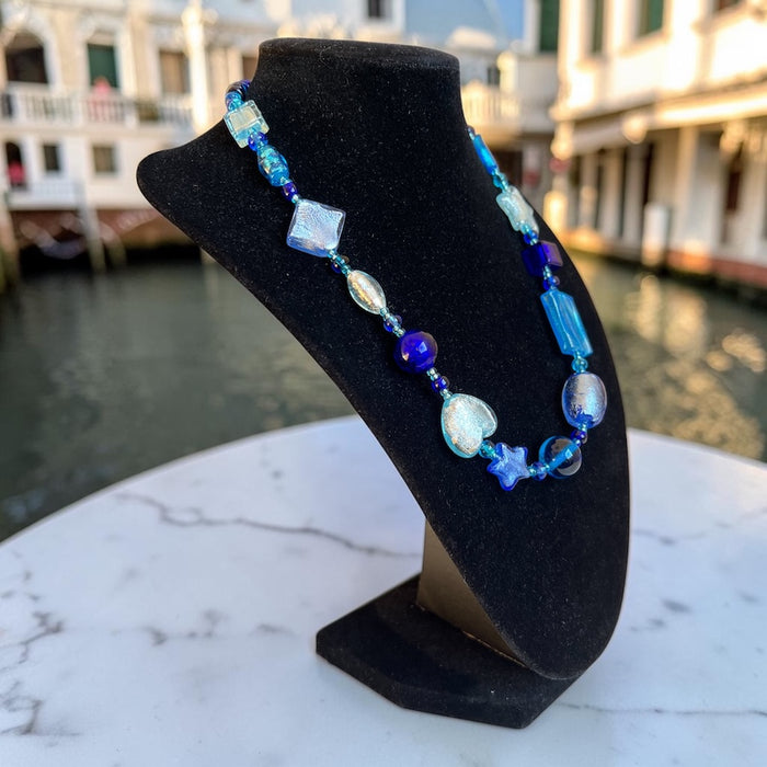 Murano glass necklace 'Cinque Terre' Aqua