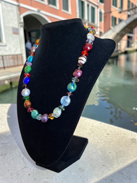 Murano glas 'Ferrara' multicolor Halsketting