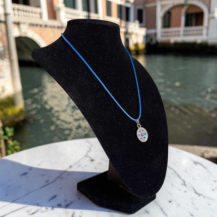 Murano-Halskette 'Lecce' Aqua