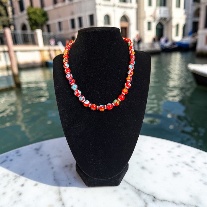 Murano glas halsketting 'Novara' Rosso