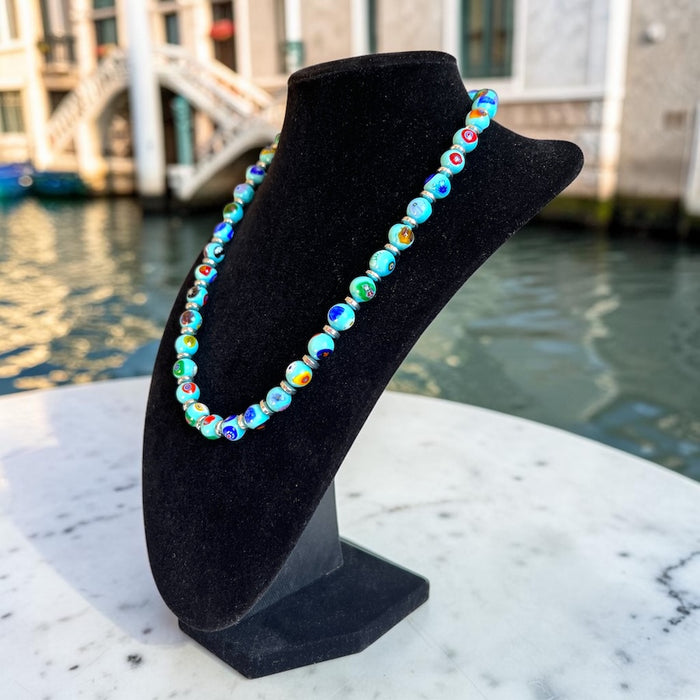 Murano glas halsketting 'Novara' Turchese