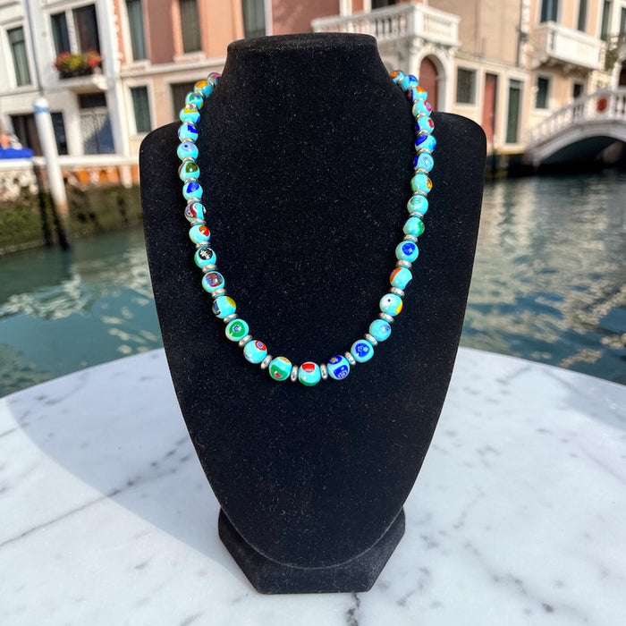 Murano glas halsketting 'Novara' Turchese