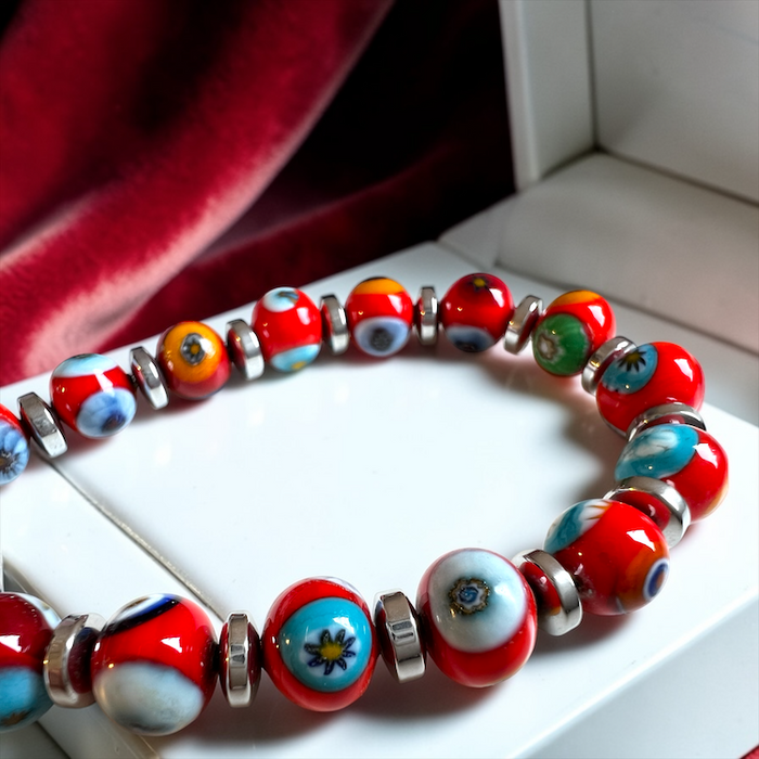 Halskette aus Muranoglas 'Novara' Rosso