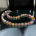 Murano glas halsketting Palermo zilver multicolor handgemaakt Venetiaans glas