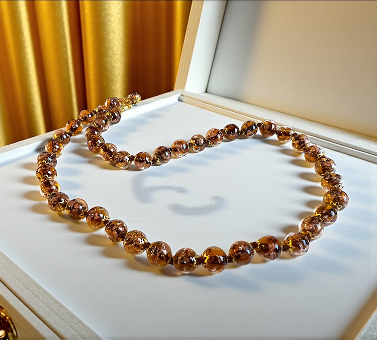 Murano halsketting 'Palermo' Marrone/Oro