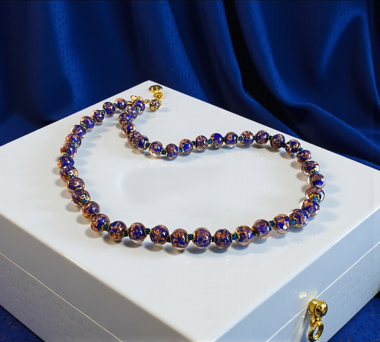 Murano-Halskette 'Palermo' Blu scuro