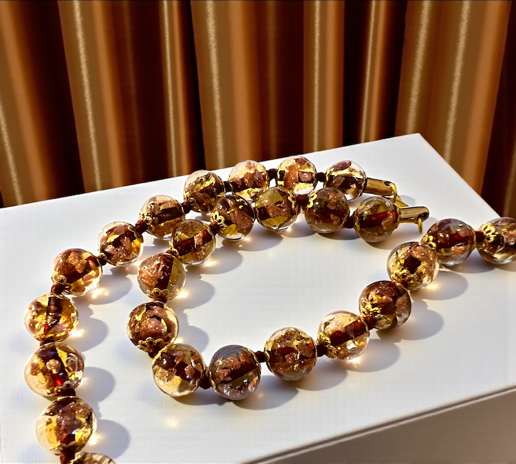 Murano halsketting 'Palermo' Marrone/Oro