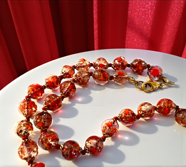 Murano-Halskette 'Palermo' Rosso
