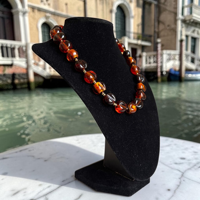 Murano halsketting 'Parma' Ambra