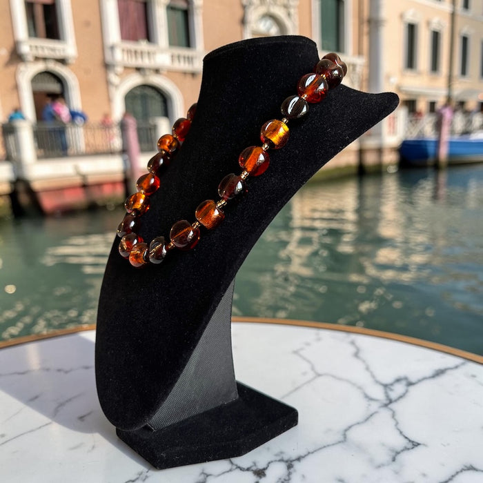 Murano halsketting 'Parma' Ambra
