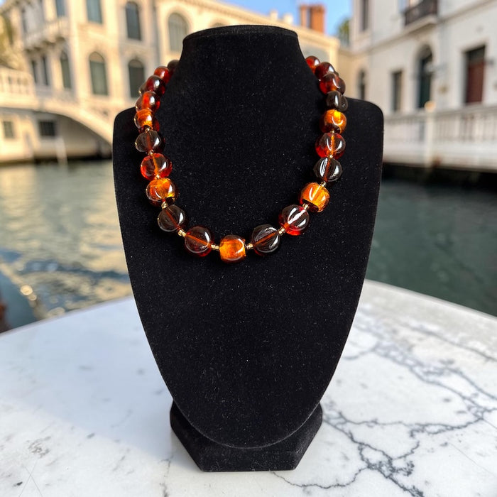 Murano halsketting 'Parma' Ambra