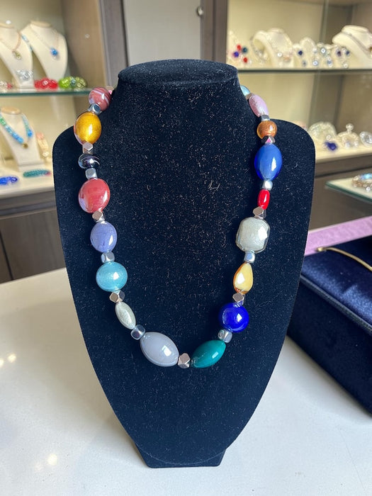 NEW! - Jewelry set 'Napoli' – handmade Murano glass with 24k gold
