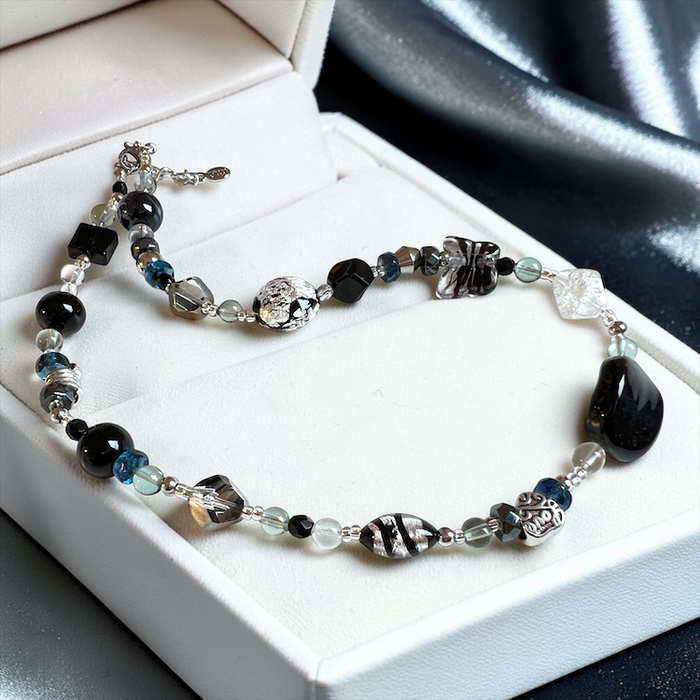 Murano glass necklace 'Roma' Nero