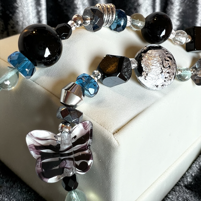 Murano glass necklace 'Roma' Nero