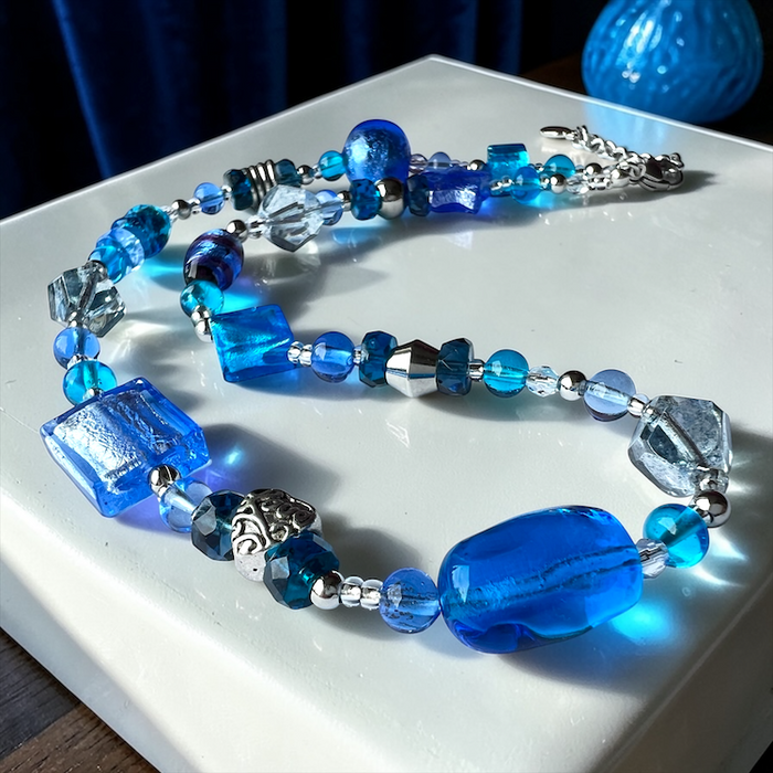 Murano glass necklace 'Roma' Aqua