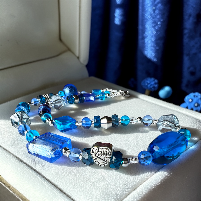 Murano glass necklace 'Roma' Aqua