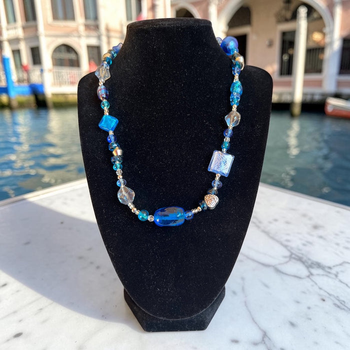 Murano glas halsketting 'Roma' Aqua