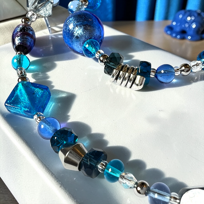 Murano glass necklace 'Roma' Aqua