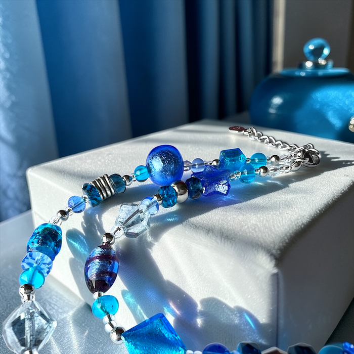 Murano glass necklace 'Roma' Aqua
