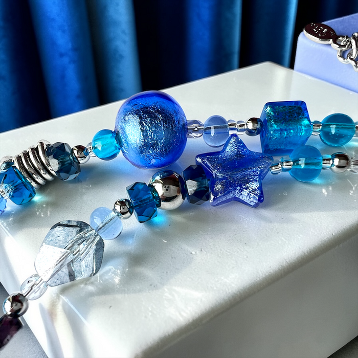 Murano glass necklace 'Roma' Aqua