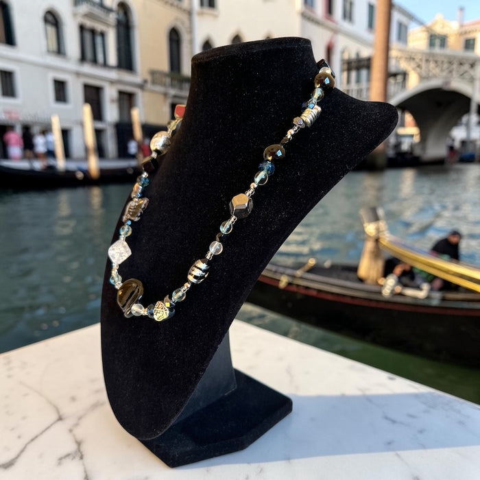 Muranoglas-Halskette „Roma“ Nero