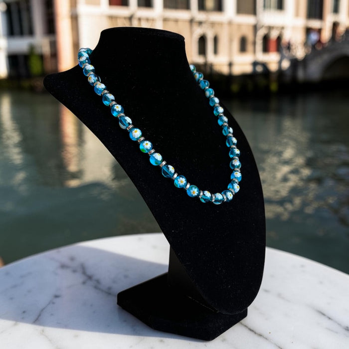 Halskette aus Muranoglas 'San Remo' Aqua Trasparente